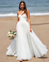 Strapless White A Line Wedding Dress