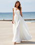 White A Line Square Neck Long Wedding Dress