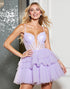 Lilac Corset Tiered Homecoming Dress with Appliques