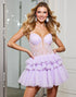 Corset Tiered Lilac Homecoming Dress with Appliques
