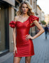 Red Satin Bodycon Homecoming Dress