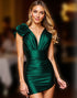 Dark Green Bodycon Homecoming Dress with 3D Flowers