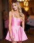 Pink A Line Spaghetti Straps Homecoming Dress