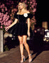 Black Off The Shoulder Velvet Homecoming Dress with 3D Flower