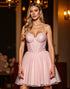 Corset Blush A Line Sequin Homecoming Dress