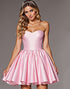 Strapless Bow Back Satin Pink Homecoming Dress
