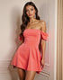 Off The Shoulder Orange A Line Homecoming Dress