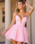 Corset Pink A Line Homecoming Dress