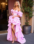 Strapless Tiered Pink Ruffled Homecoming Dress