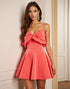 Orange A Line Homecoming Dress with Ruffles