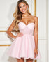 Strapless Pink A Line Homecoming Dress