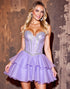 Sparkly Strapless Purple Homecoming Dress with Sequins
