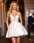 A Line White Spaghetti Straps Homecoming Dress