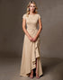 Champagne A Line Ruched Chiffon Mother Of The Bride Dress