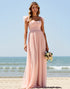 Blush A Line Bridesmaid Dress with Slit