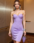 Strapless Corset Lilac Satin Homecoming Dress