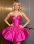 Sparkly Fuchsia Corset Strapless Homecoming Dress
