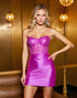 Strapless Fuchsia Corset Homecoming Dress with Appliques