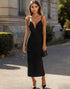 Simple Bodycon Spaghetti Straps Black Tie Dress