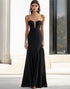 Sheath Spaghetti Straps Long Black Tie Dress