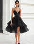 Tulle A Line Appliqued Little Black Dress