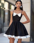 A Line Spaghetti Straps Little Black Dress with Bow