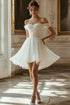 Off The Shoulder Ivory A Line Graduation Dress