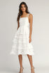 Tiered A Line White Graduation Dress