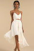 Chiffon A Line Ivory Ruched Graduation Dress