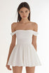 Off The Shoulder Ivory Short Graduation Dress