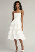 Ivory Tiered A Line Graduation Dress