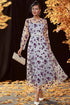 Floral Silver Mother Of The Bride Dress with Long Sleeves
