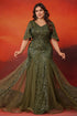 Green Plus Size Mother Of The Bride Dress with Appliques