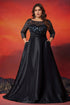 Black Plus Size A Line Mother Of The Bride Dress with Appliques