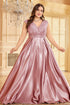 Satin Pink Plus Size Mother Of The Bride Dress
