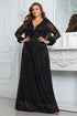 Sparkly Black Mother Of The Bride Dress with Long Sleeves