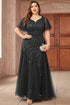 Black A Line Mother Of The Bride Dress with Sequins