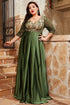 Green Satin Mother Of The Bride Dress with Appliques
