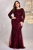Burgundy Mermaid Plus Size Mother Of The Bride Dress