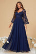 Navy Chiffon Mother Of The Bride Dress with Flowers