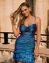 Dark Blue Bodycon Ruched Cut-Out Homecoming Dress