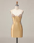 Golden Corset Appliqued Bodycon Homecoming Dress