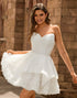 White A-Line Strapless Corset Homecoming Dress with Rosette