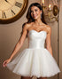White Sweetheart A Line Short Tulle Homecoming Dress