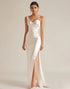 Ivory Sheath One Shoulder Long Engagement Dress with Slit