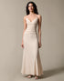 Apricot Simple Chiffon Sheath Spaghetti Straps Evening Dress