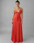 Watermelon A-Line Keyhole Long Wedding Guest Dress