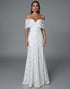 Ivory Mermaid Off The Shoulder Evening Dress With Lace