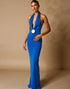 Royal Blue Mermaid Halter Evening Dress
