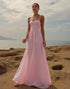 Simple Pink A-Line Evening Dress